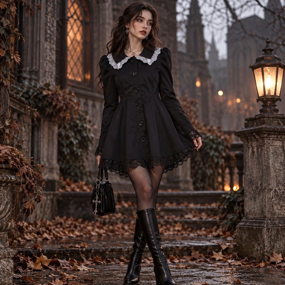 Widow Dolls Kill Desperate Pursuit Jacket L Goth Academia Wednesday Addams
